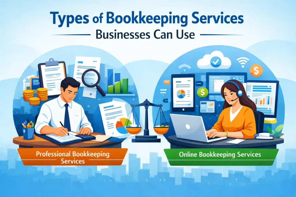 Types of bookkeeping services for businesses